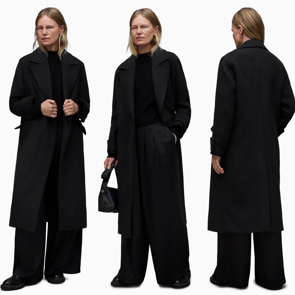 All saints Mabel oversized double breasted wool blend coat FINAL PRICE NO OFFER - Picture 2 of 12